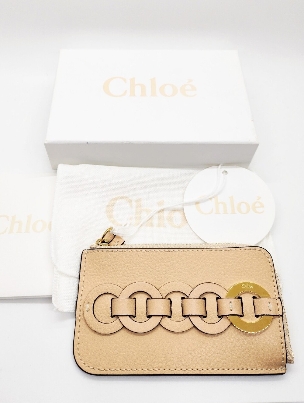 Chloé Darryl Beige Leather Coin Purse NWT